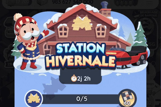 Événement Station Hivernale sur Monopoly Go (Liste des Recompenses)